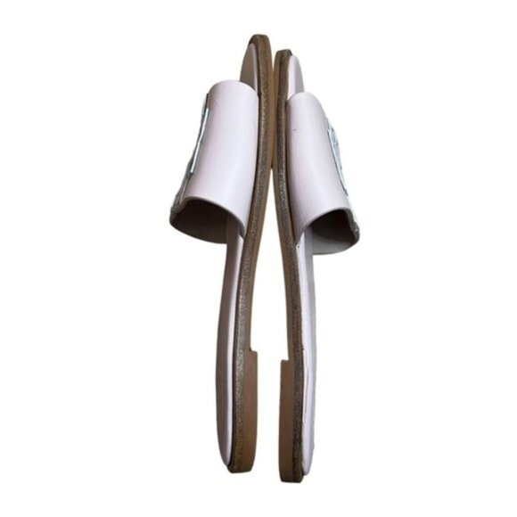 Tory Burch Ines Slides Sea Shell Pink Calf Leather Size‎ 7.5 US - Picture 4 of 11